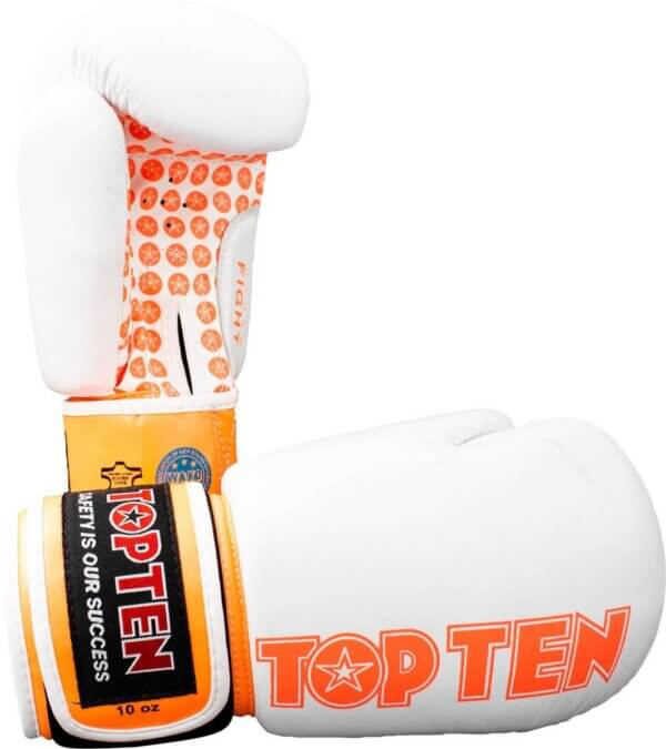 Boxhandschuh Fight Weiss-Orange
