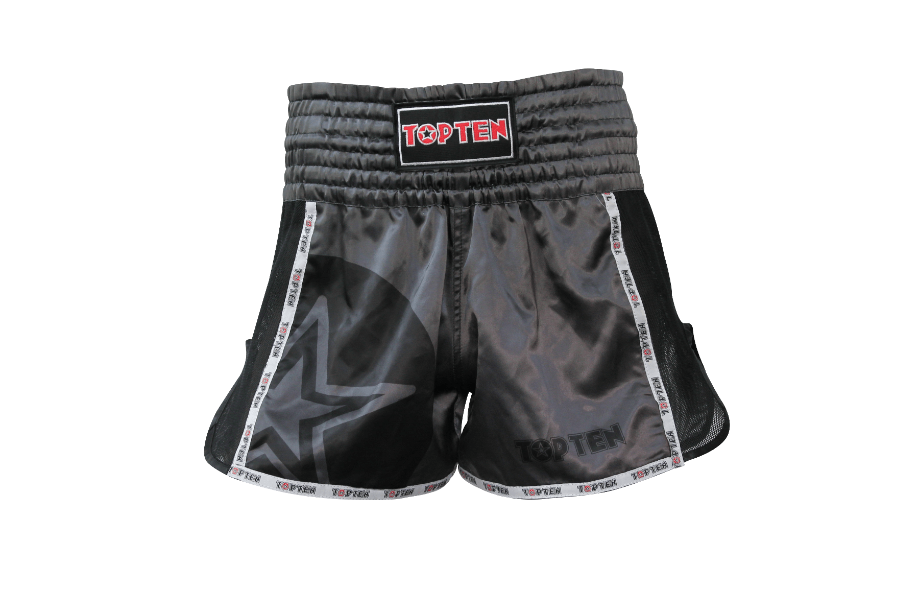 thai-kickboxing-shorts-topten-star-black-front