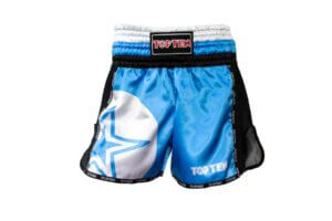 thai-kickboxing-shorts-topten-star-blue-front