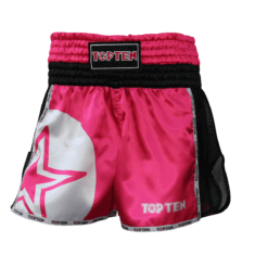 thai-kickboxing-shorts-topten-star-pink-front