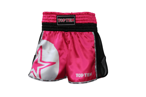thai-kickboxing-shorts-topten-star-pink-front