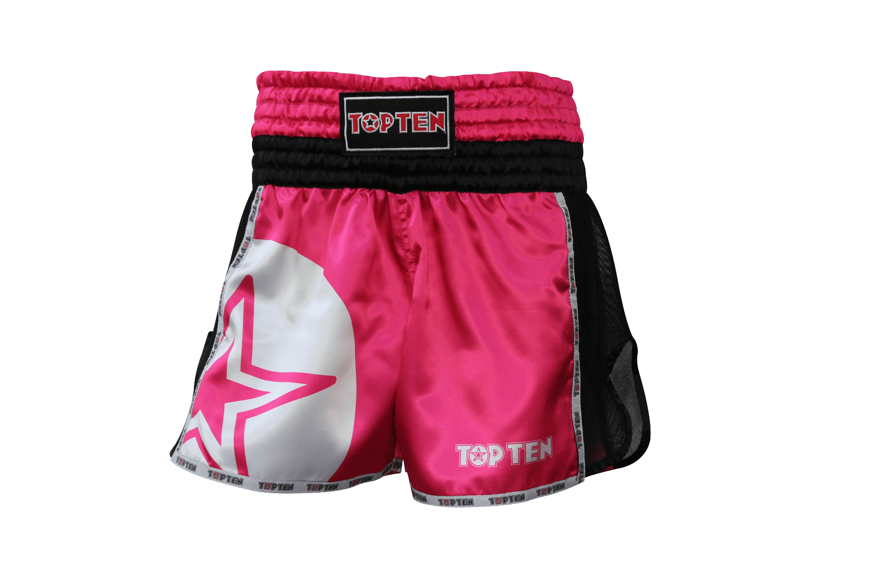 thai-kickboxing-shorts-topten-star-pink-front