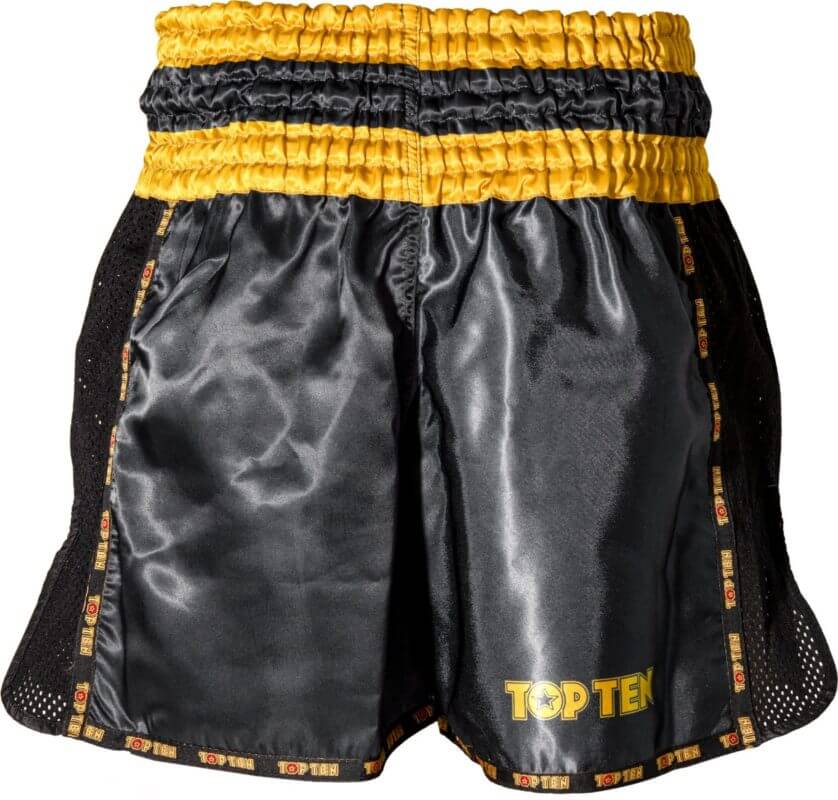 TOP TEN Kickboxhosen Stripes Gr. M - Leichte Sporthose Schwarz/gelb